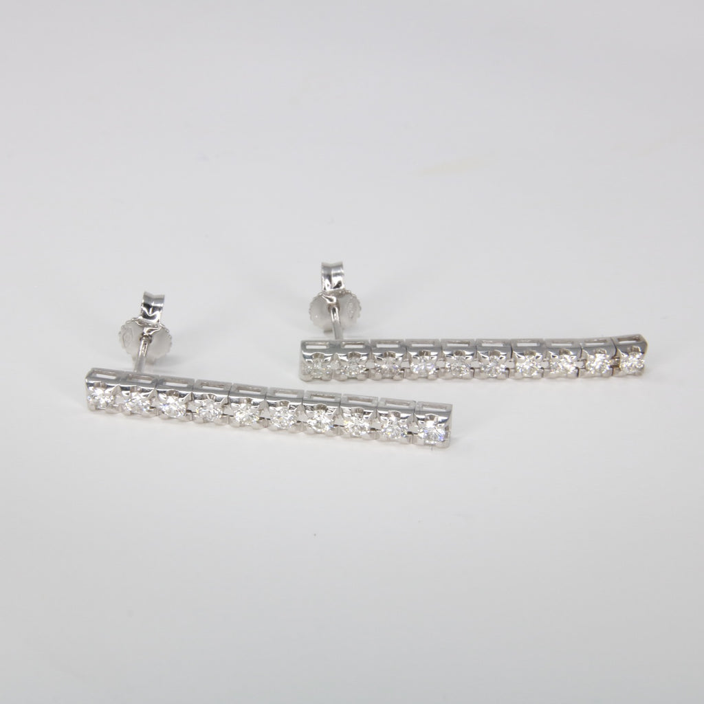 Orecchini Tennis - 18 carati Oro bianco - 1.40ct. tw. Diamante (Naturale)