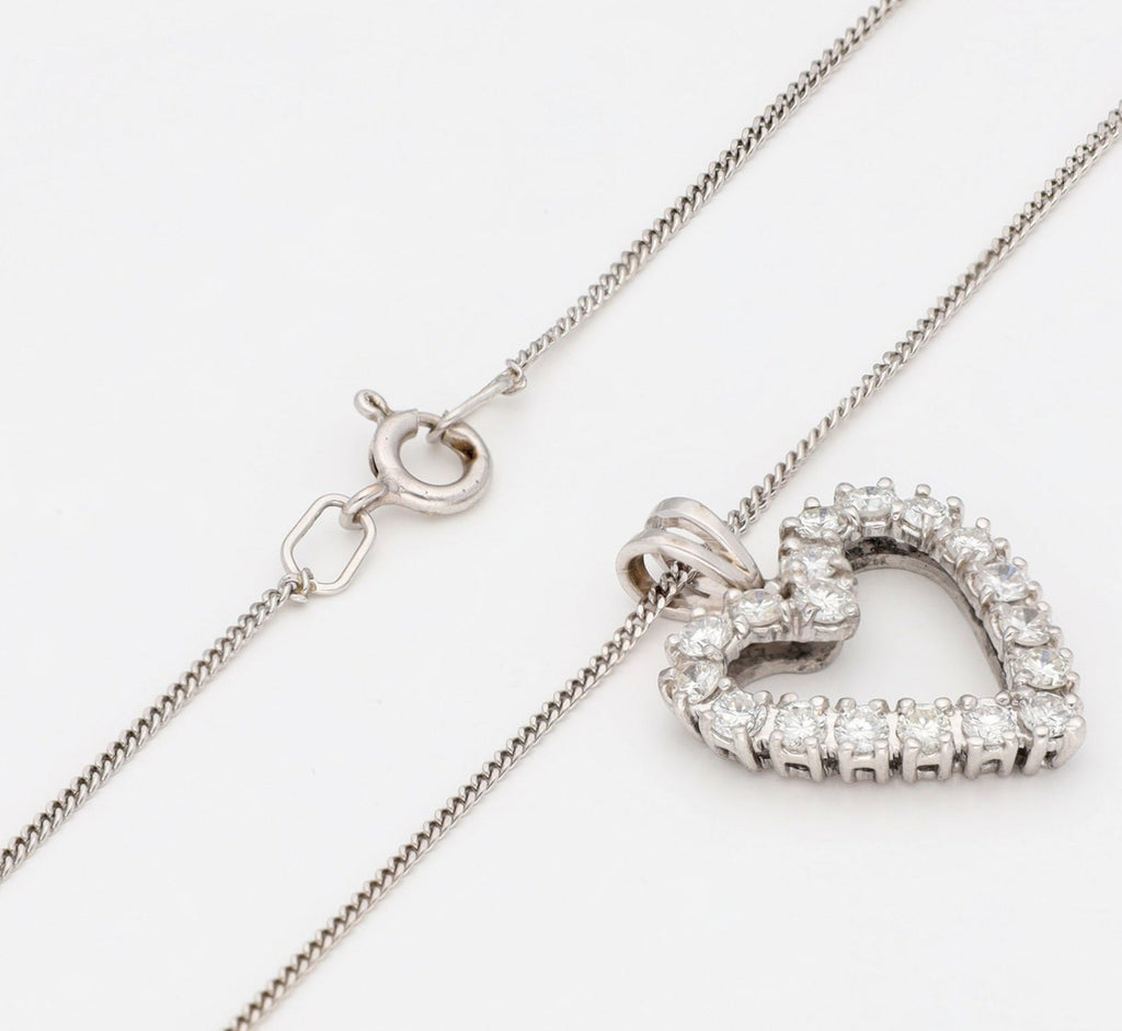 Collana cuore in oro e diamanti naturali 0.54ct