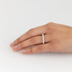 Anello veretta a 9 diamanti naturali 1.35 ct certificato IGI D VVS1