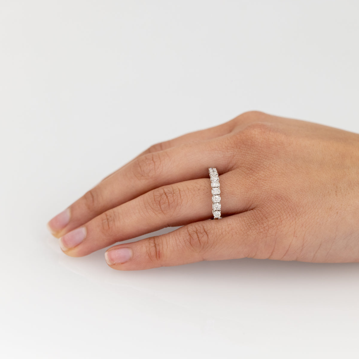 Anello riviera - 18k bianco - 1.72ct. tw. Diamante (Naturale) - Fede nuziale