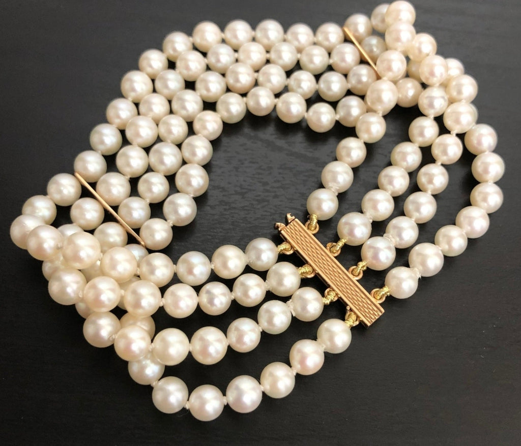 Bracciale in oro 18k e perle naturale akoya