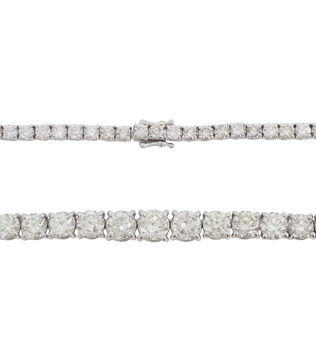 Collana tennis in oro bianco e diamanti naturali 43 ct