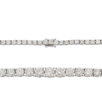Collana tennis in oro bianco e diamanti naturali 43 ct