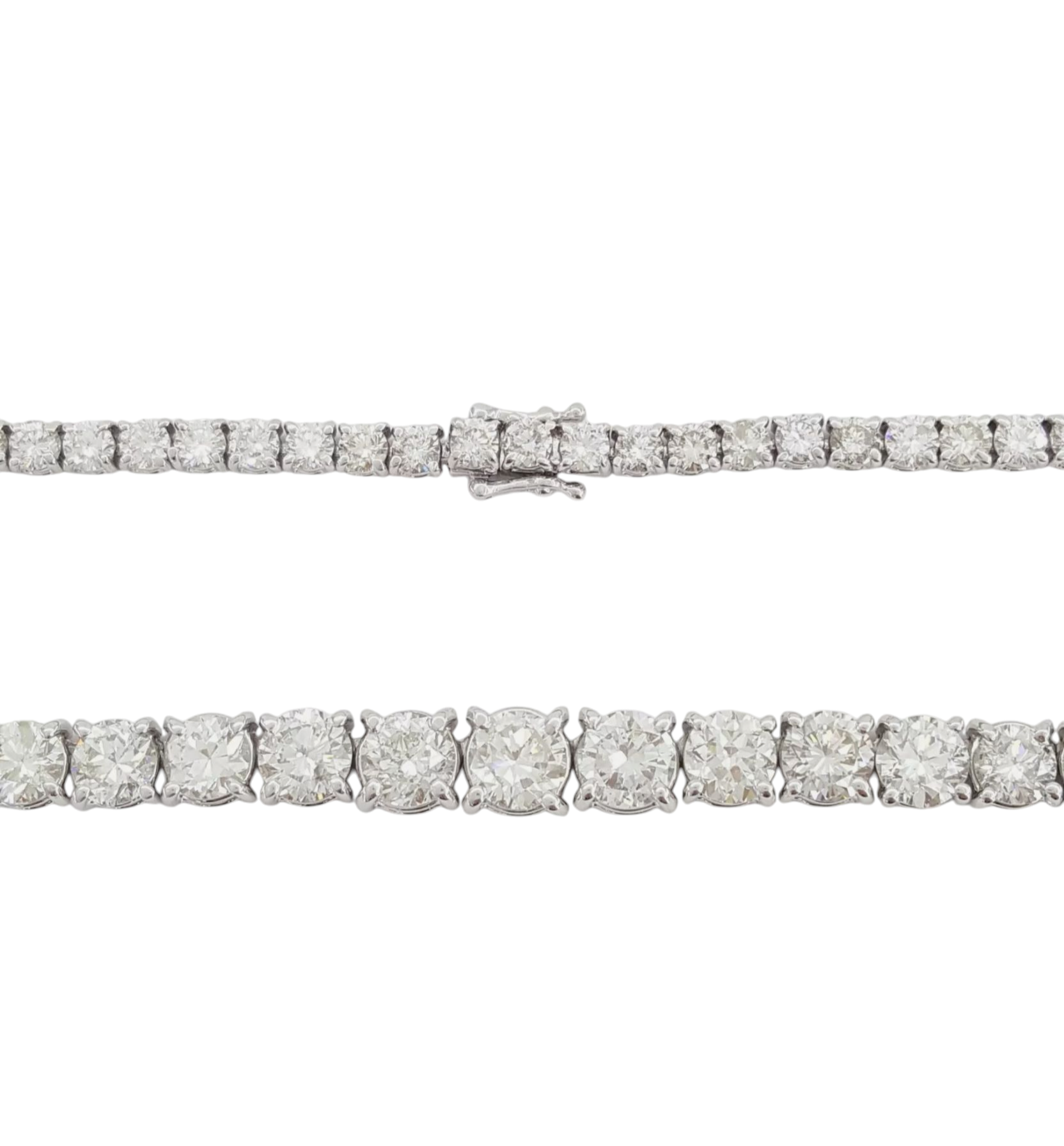 Collana tennis in oro bianco e diamanti naturali 43 ct