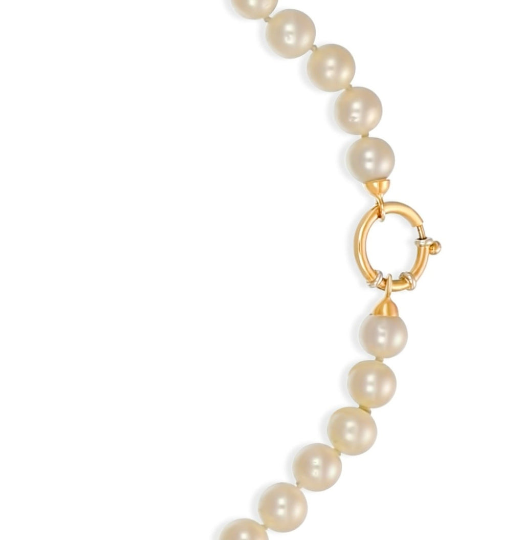 Collana in oro giallo 18k e perle naturale akoya