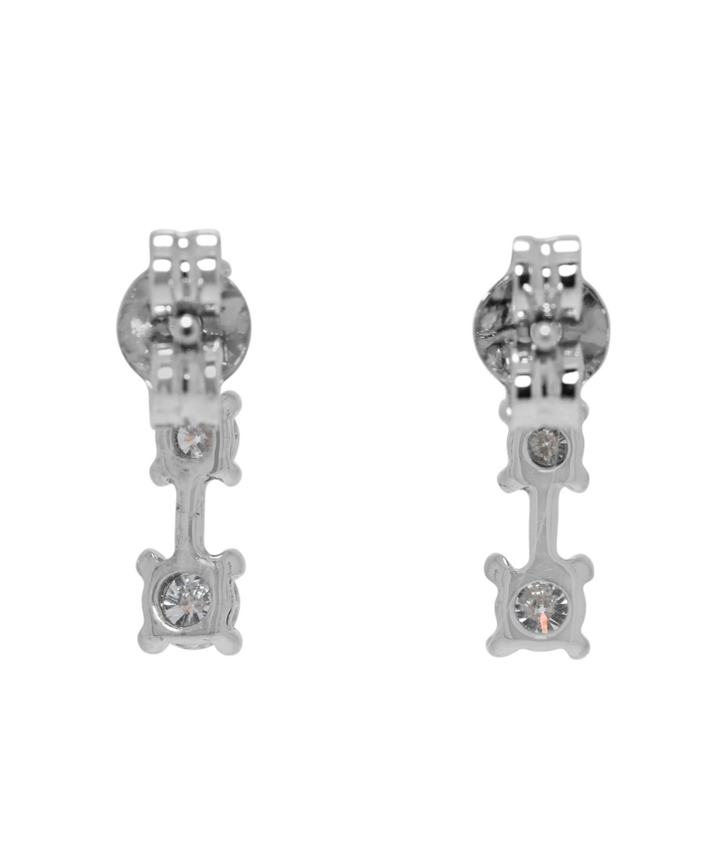 Orecchini punto luce trilogy in oro bianco e diamanti naturali 0.60ct