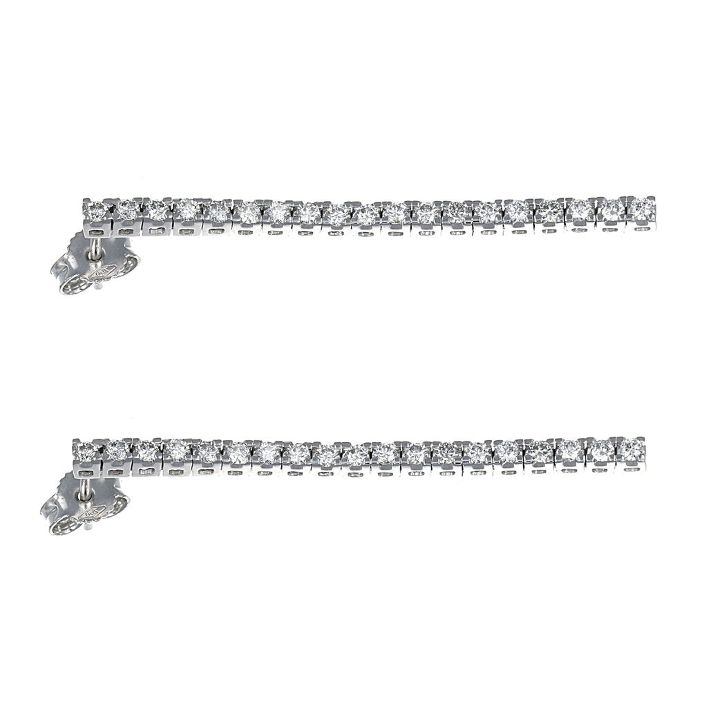 Orecchini Tennis - 18 carati Oro bianco - 0.95ct. tw. Diamante (Naturale)