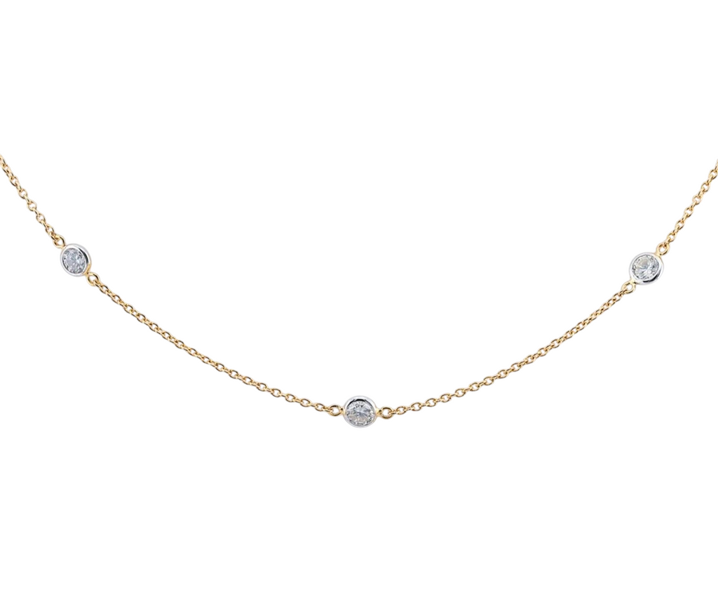 Collana in oro giallo 18k e diamanti naturali  1.40 ct