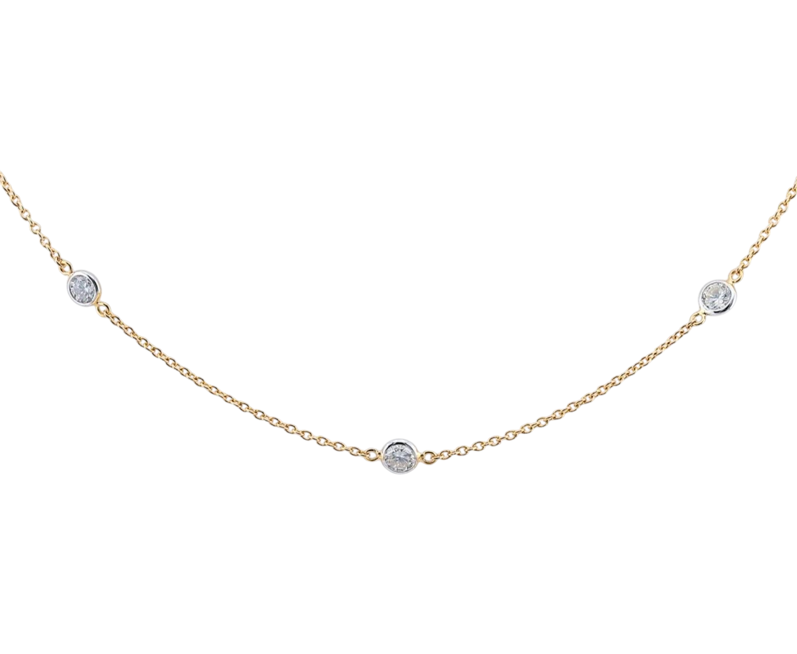 Collana in oro giallo 18k e diamanti naturali  1.40 ct