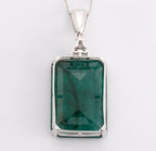 Collana in oro bianco 18k con smeraldo naturale colombiano 5.20ct
