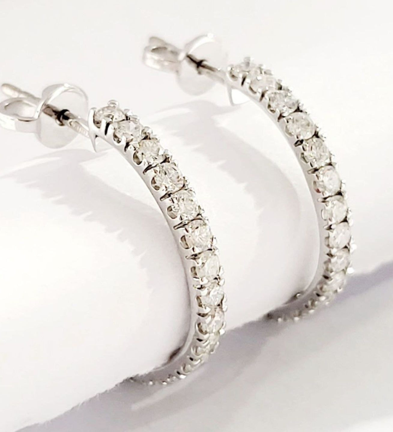 Orecchini - 18 carati Oro bianco - 1.10ct. tw. Diamante (Naturale)