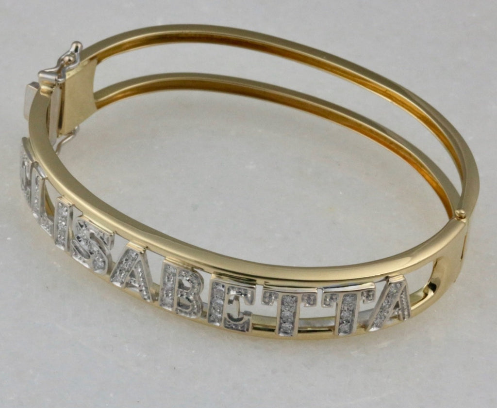 Bracciale personalizzato in oro bianco 18k e diamanti naturali