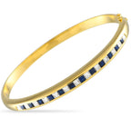 Bracciale - 18 carati Oro giallo,  con diamanti e zaffiri naturali