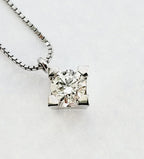 Collana con ciondolo -18 carati Oro bianco Diamante (Naturale) - Diamante 0.45ct