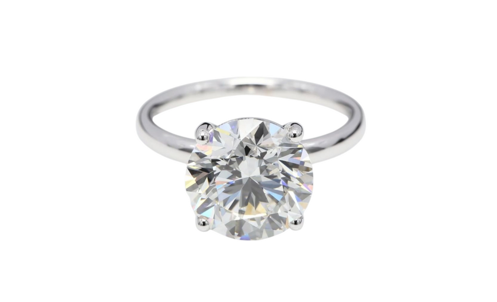 Anello solitario in oro bianco 18k e diamante naturale da 2.02 ct.  D IF