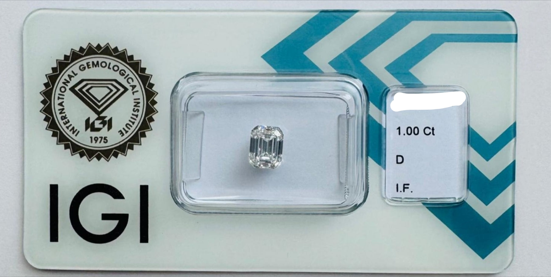 diamanti naturali certificato IGI taglio smeraldo 1.00ct D IF