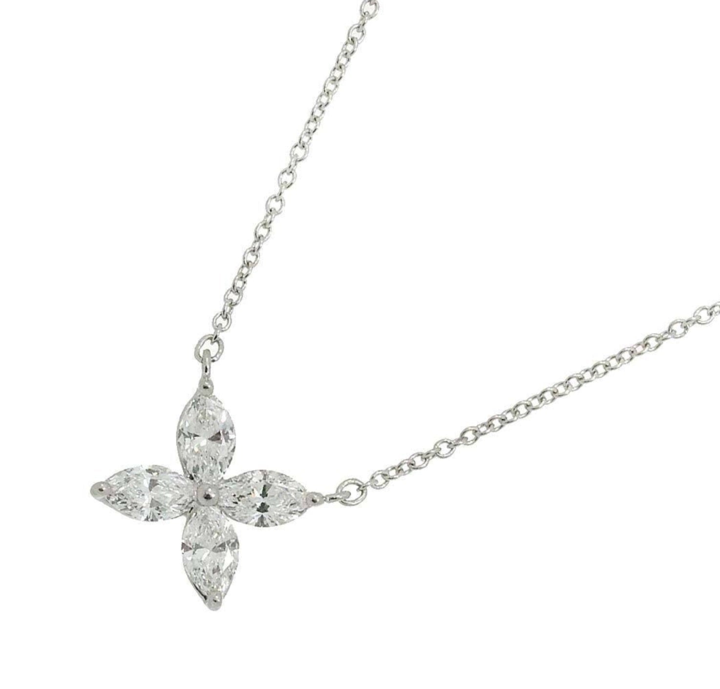 Collana in oro bianco 18k e diamanti naturali marquise 0.80ct