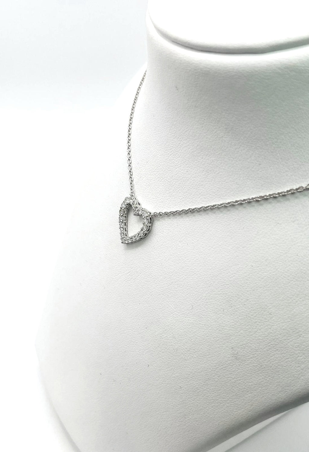 Collana Cuore - 18 carati Oro bianco - 1.00 ct. tw. Diamante Naturali