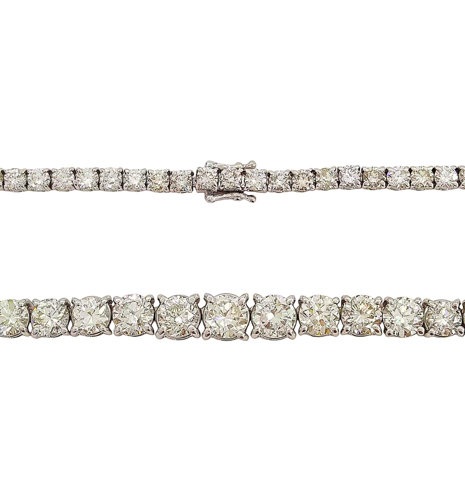 Collana tennis in oro bianco e diamanti naturali 43 ct
