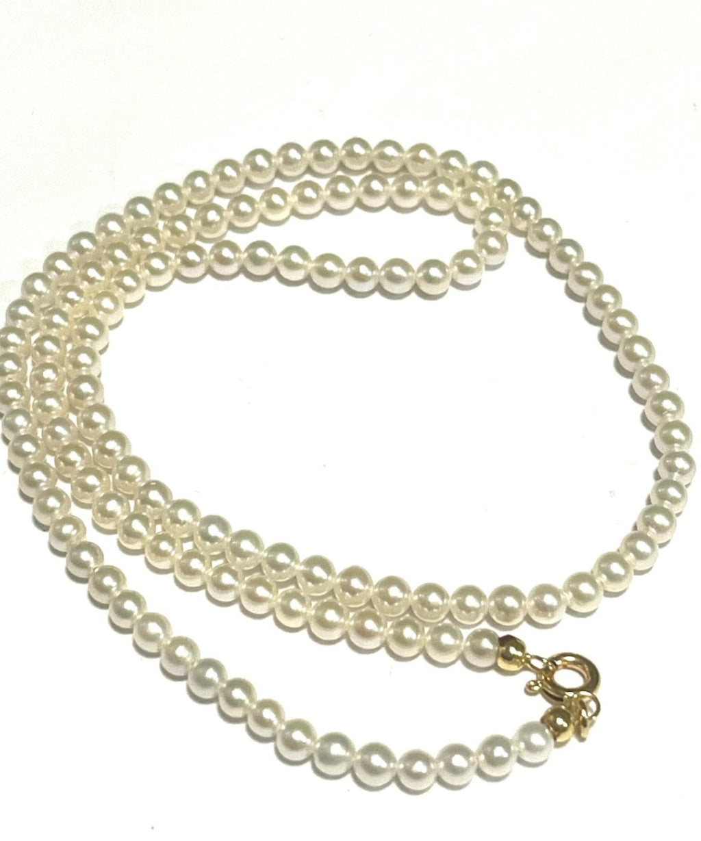 Collana in oro giallo 18k e perle naturale akoya