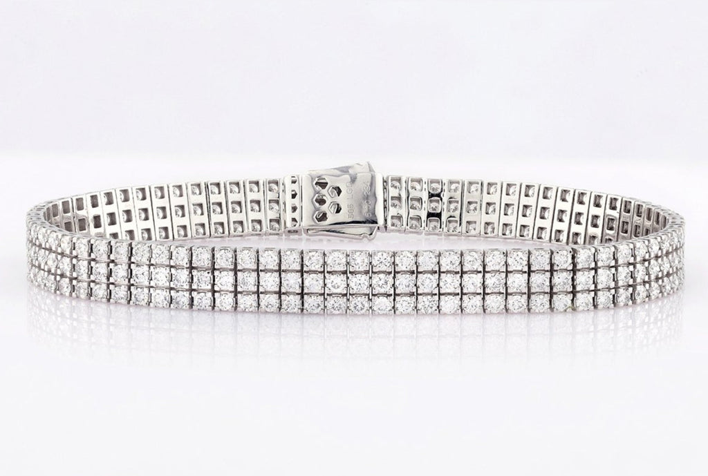 Bracciale tennis oro bianco e diamanti naturali 15ct
