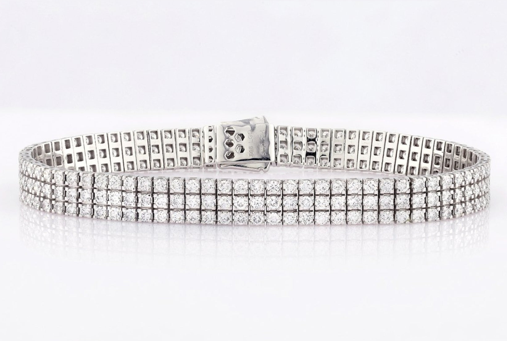 Bracciale tennis oro bianco e diamanti naturali 15ct