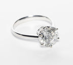 Anello solitario in oro bianco 18k e diamante naturale 1.70ct D IF