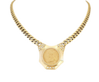 Collana in oro giallo 18k  con diamanti naturali 0.81 ct e sterline d'oro