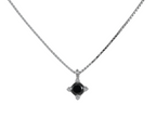 Collana con ciondolo -18 carati Oro bianco Diamante (Naturale) nero 0.22ct