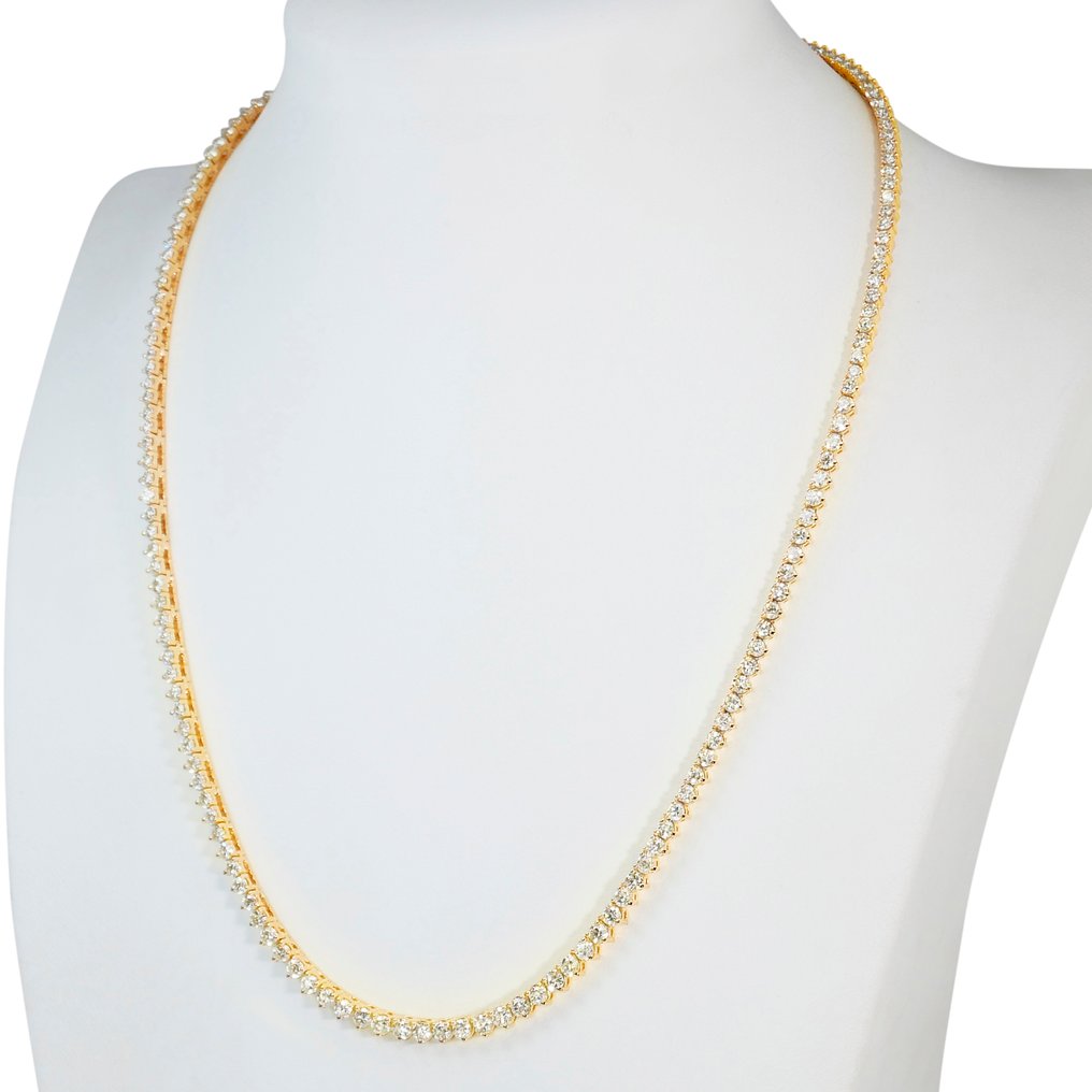 Collana Tennis- 18 carati Oro giallo - 8.67ct. Diamante (Naturale)