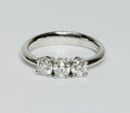 anello trilogy in oro bianco 18k con 3 diamanti naturali 0,60ct