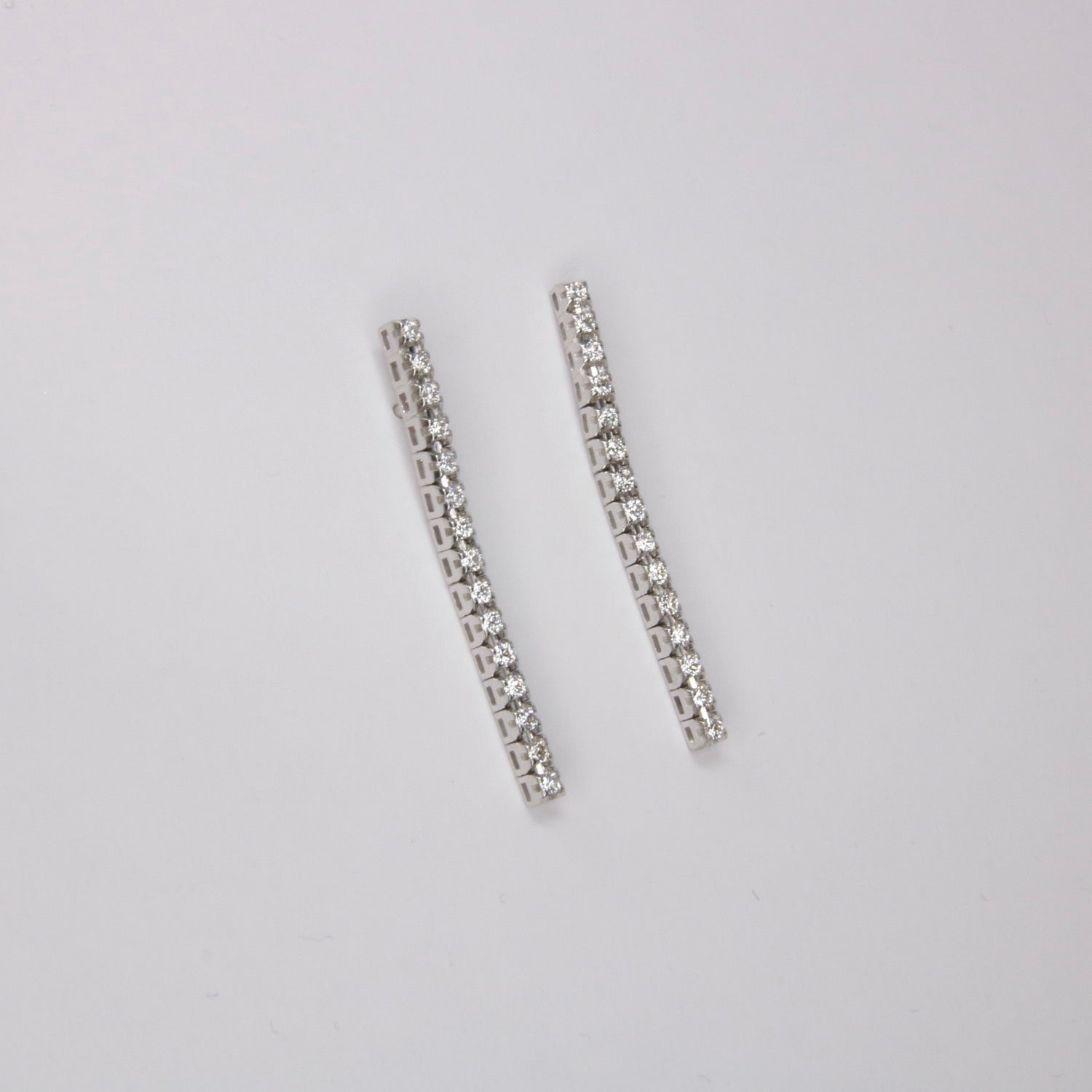 Orecchini Tennis - 18 carati Oro bianco - 1.10ct. tw. Diamante (Naturale)