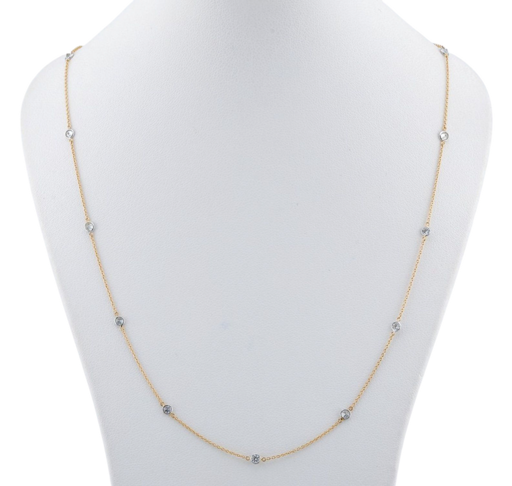 Collana in oro giallo 18k e diamanti naturali  2.10 ct