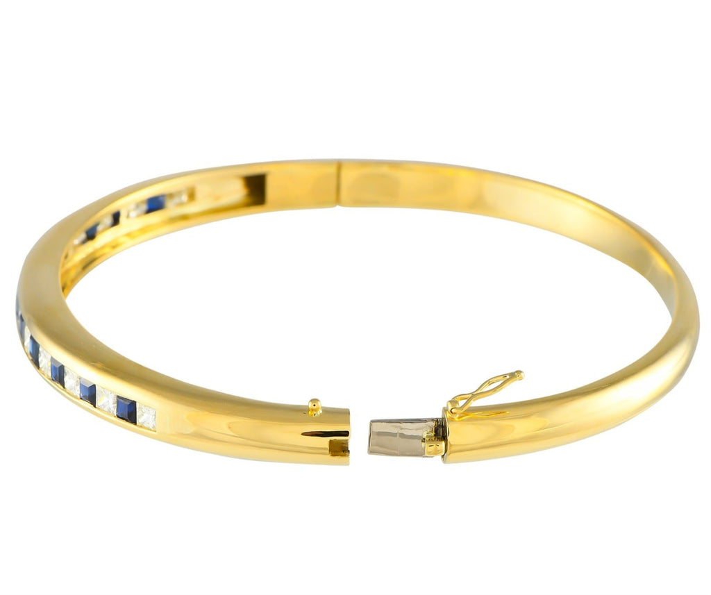 Bracciale - 18 carati Oro giallo,  con diamanti e zaffiri naturali