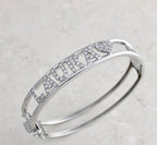 Bracciale personalizzato in oro bianco 18k e diamanti naturali