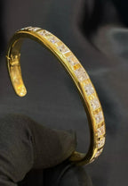 Bracciale elegante 10,10 ct  forma principessa diamanti  incassato oro