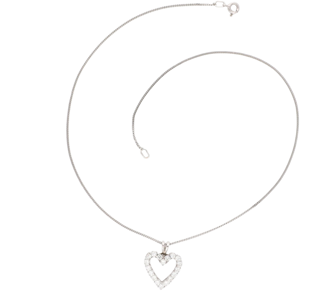 Collana cuore in oro e diamanti naturali 0.54ct