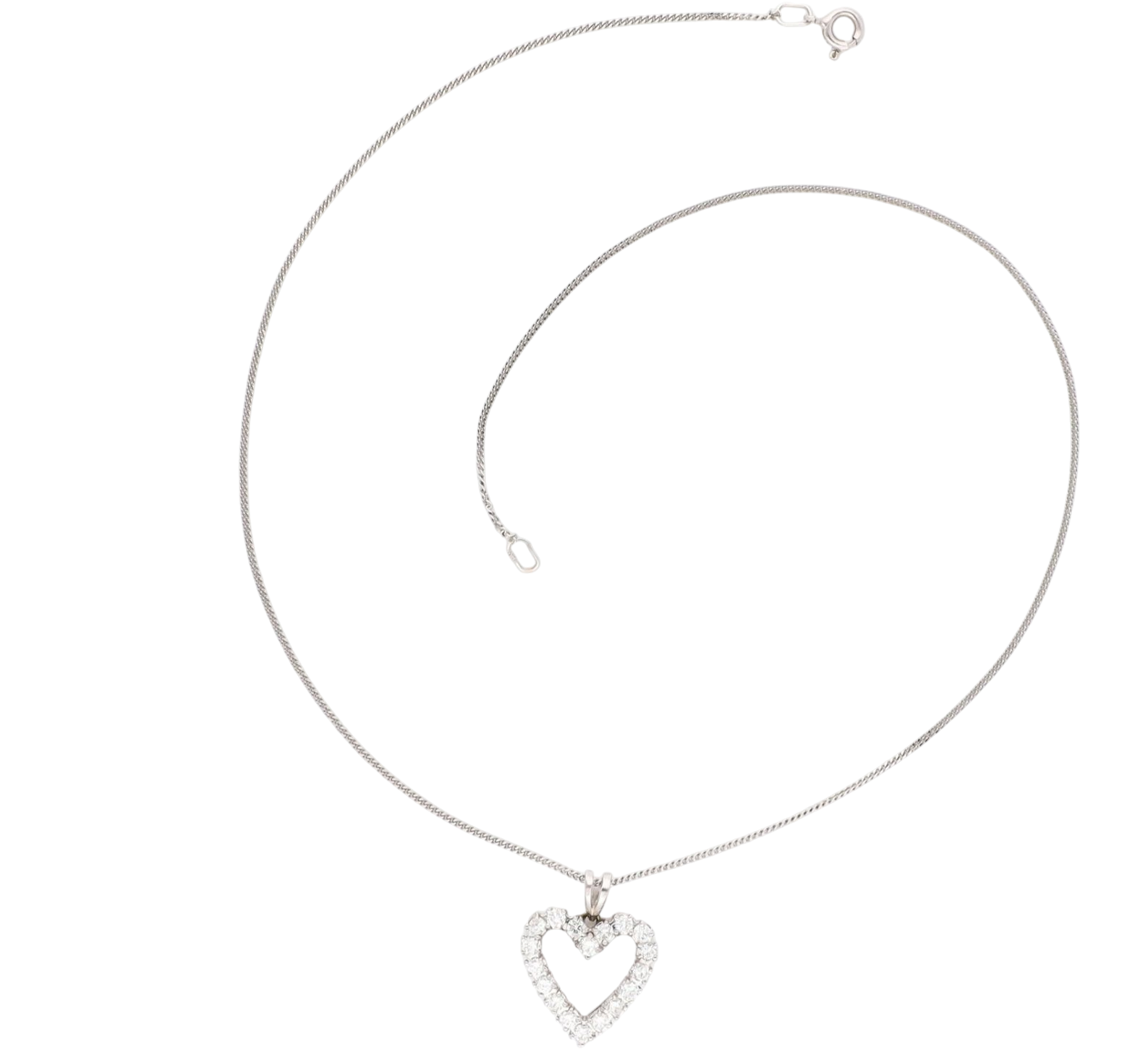 Collana cuore in oro e diamanti naturali 0.54ct