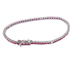 Bracciale - 18 carati Oro bianco - 6.68ct. tw. Rubino - Diamante