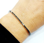 bracciale tennis in oro bianco 18k e diamanti naturali neri  2,70ct