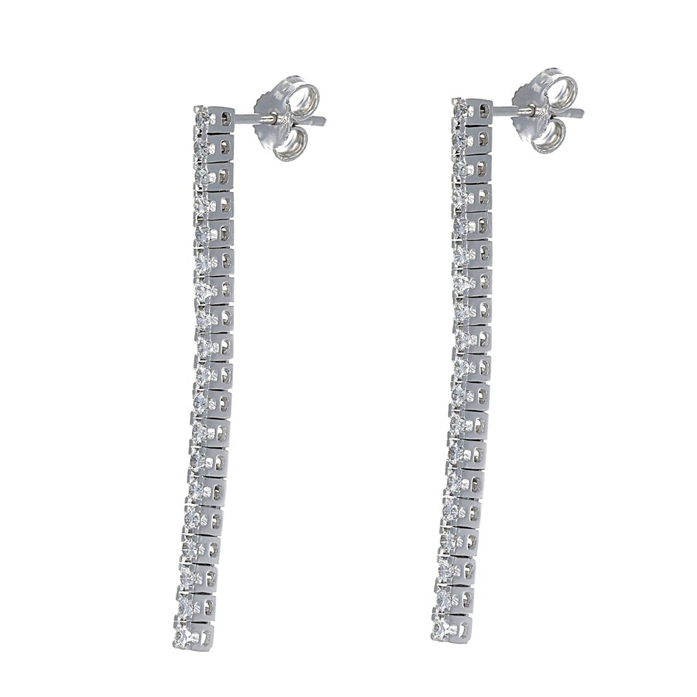 Orecchini Tennis - 18 carati Oro bianco - 0.95ct. tw. Diamante (Naturale)