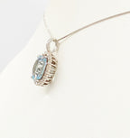 Collana - oro 18 carati Oro bianco Acquamarina - Diamante