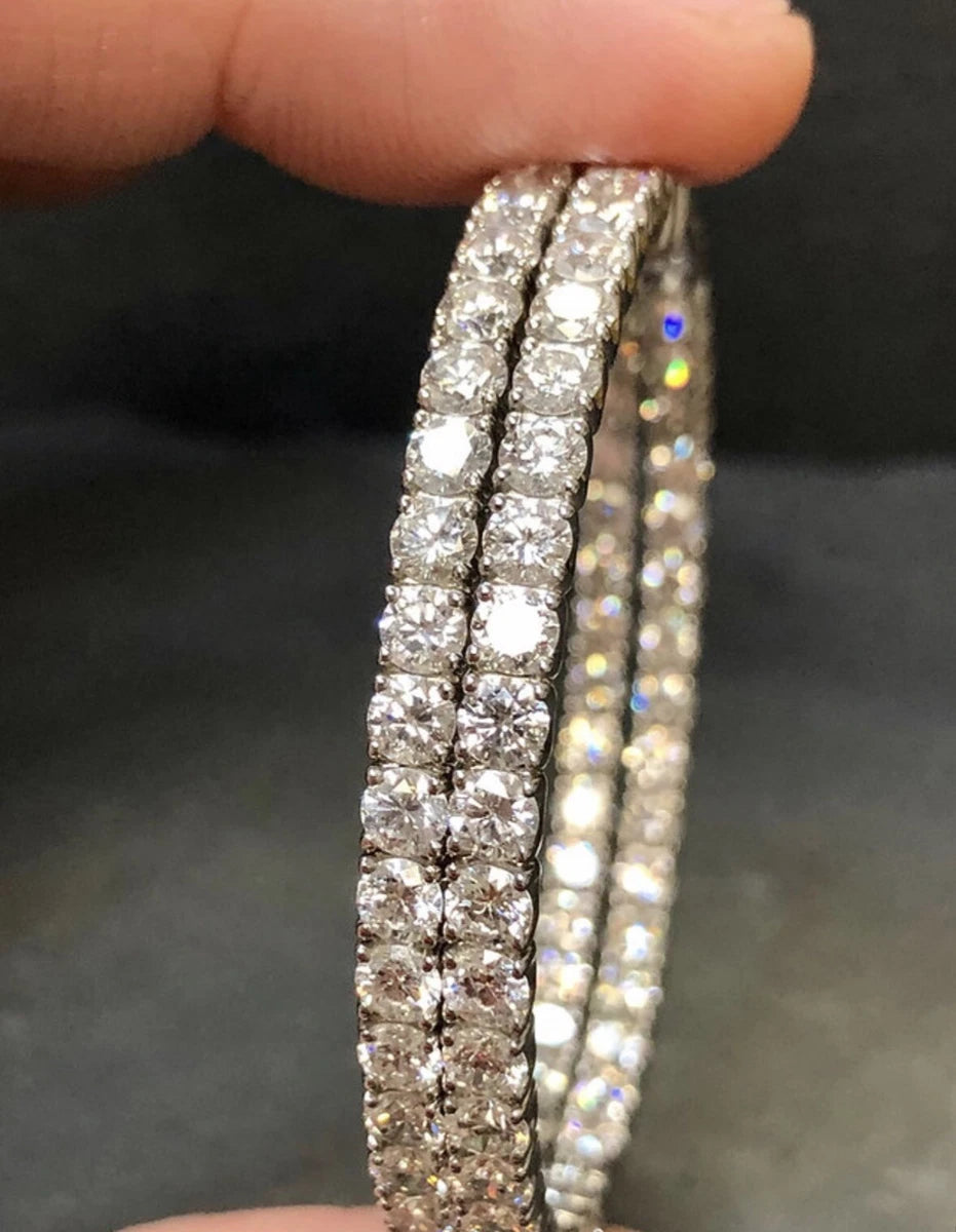 Orecchini a cerchio oro bianco 18k diamanti Naturali 10,50 ct