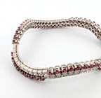 Bracciale tennis in oro bianco e rubino naturali e diamanti naturali 9.00ct