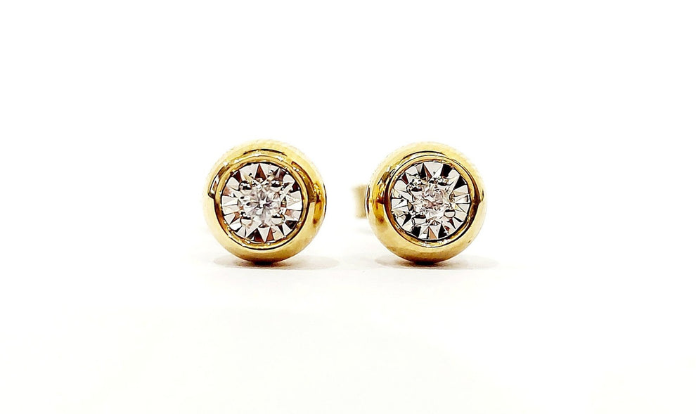 orecchini punto luce a cipollina in oro giallo 18k e 2 diamante naturale 0,70 ct