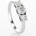 Anello Trilogy- 18 carati Oro bianco - 1.01ct. tw. Diamante (Naturale) - Diamante -D COLOR VVS1