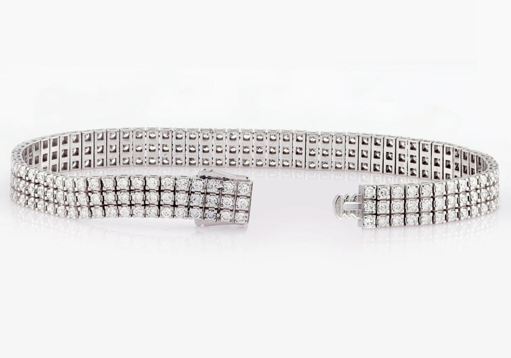Bracciale tennis oro bianco e diamanti naturali 15ct
