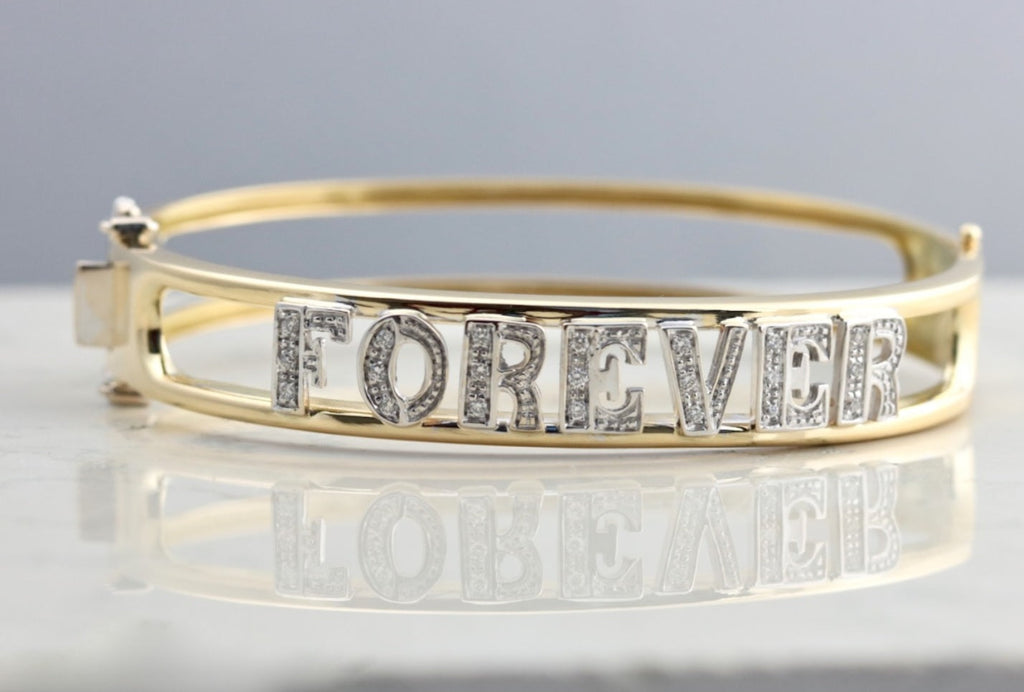 Bracciale personalizzato in oro bianco 18k e diamanti naturali