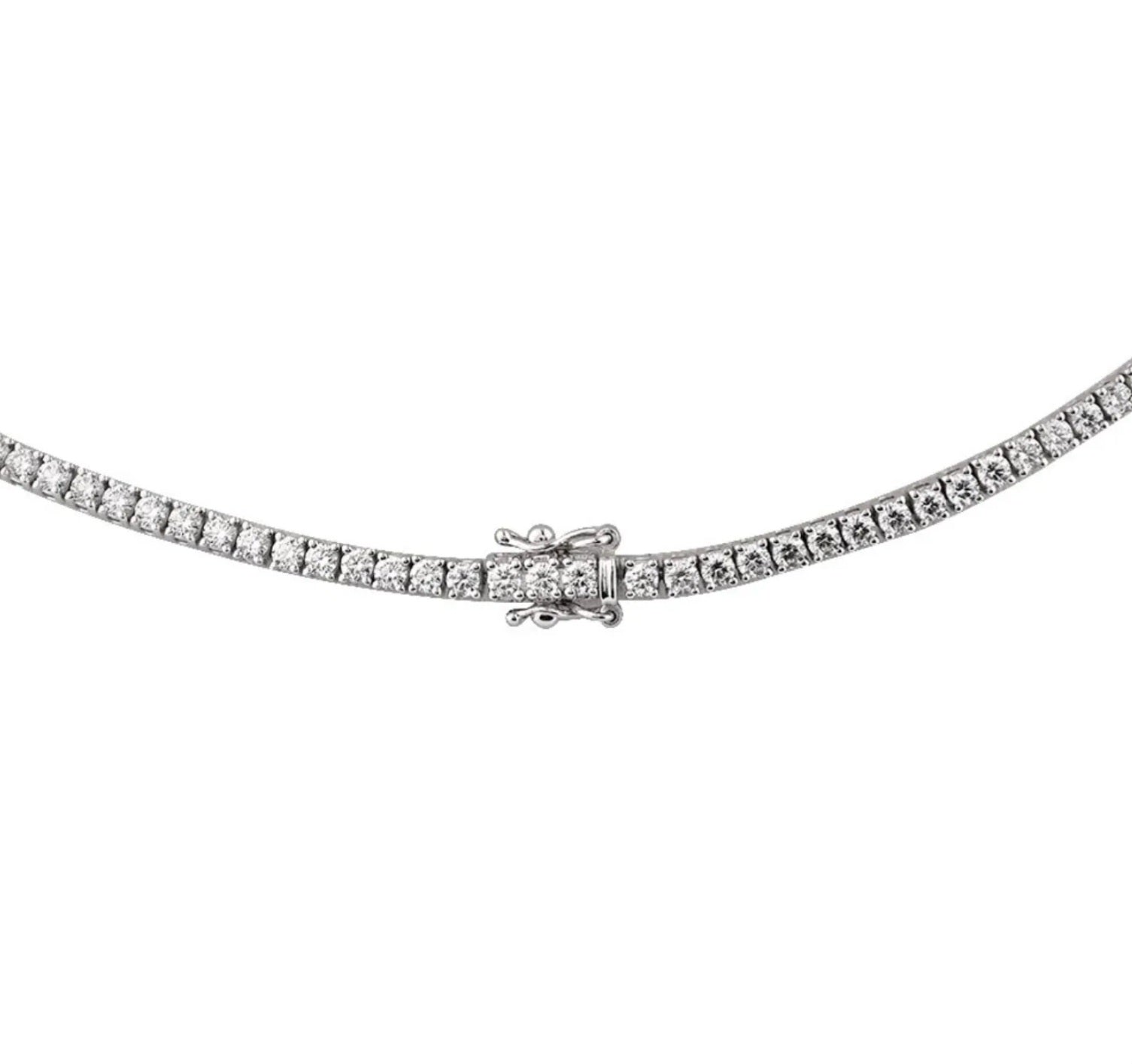 Collana collier tennis in oro e diamanti naturali 3.50ct certificato IGI