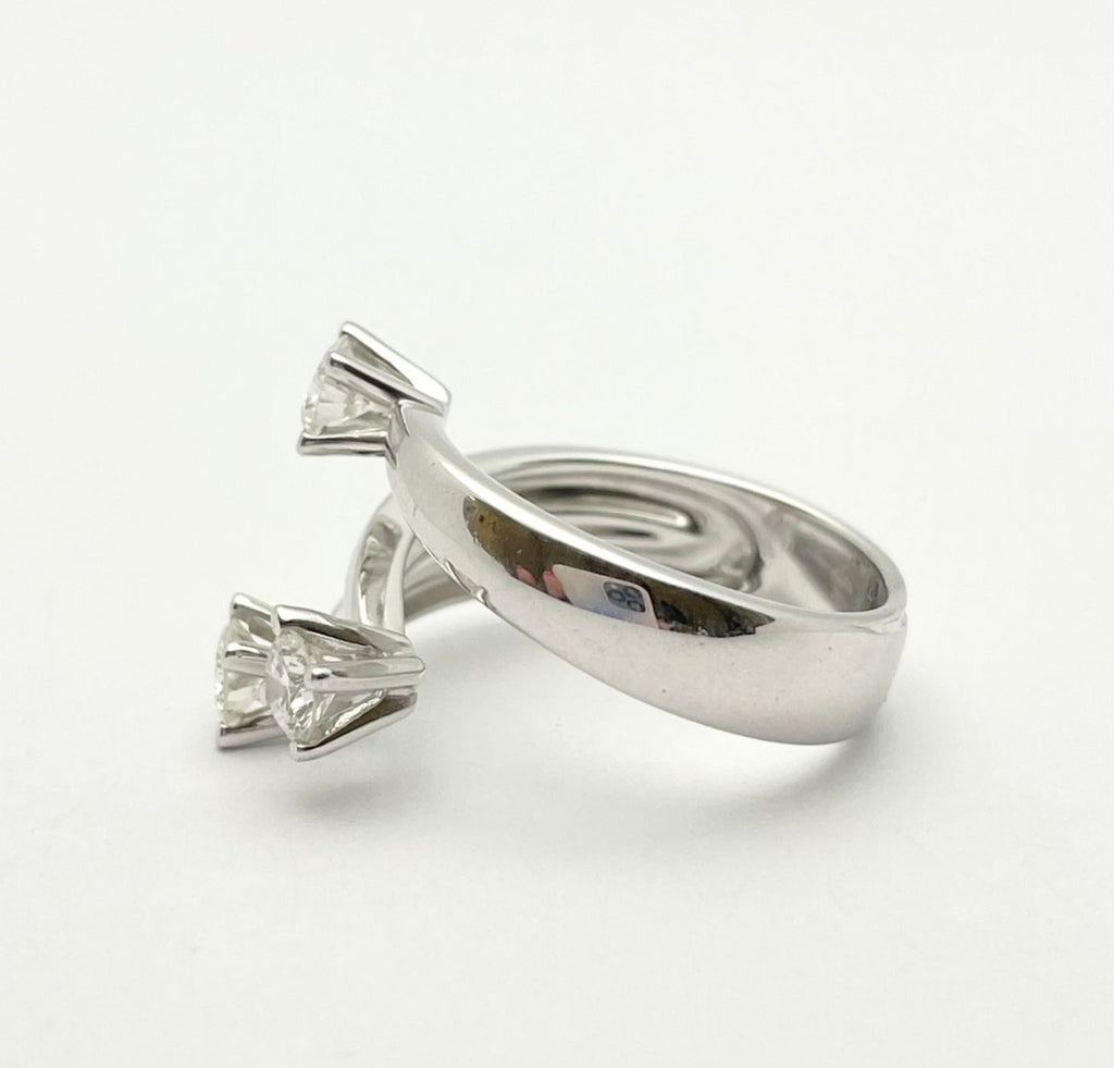 Anello trilogy , diamanti naturali 0.45ct certificato IGI D IF